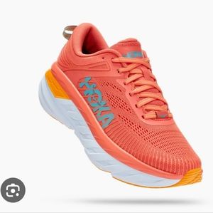 HOKA ONE ONE Womens Bondi 7 Mesh Camellia Coastal Trainers US size 9 Women's
